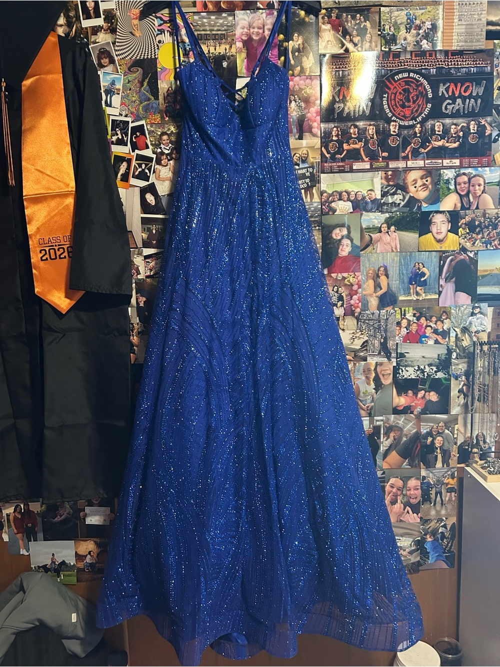 Macy's Royal Blue Sparkle Prom Dress